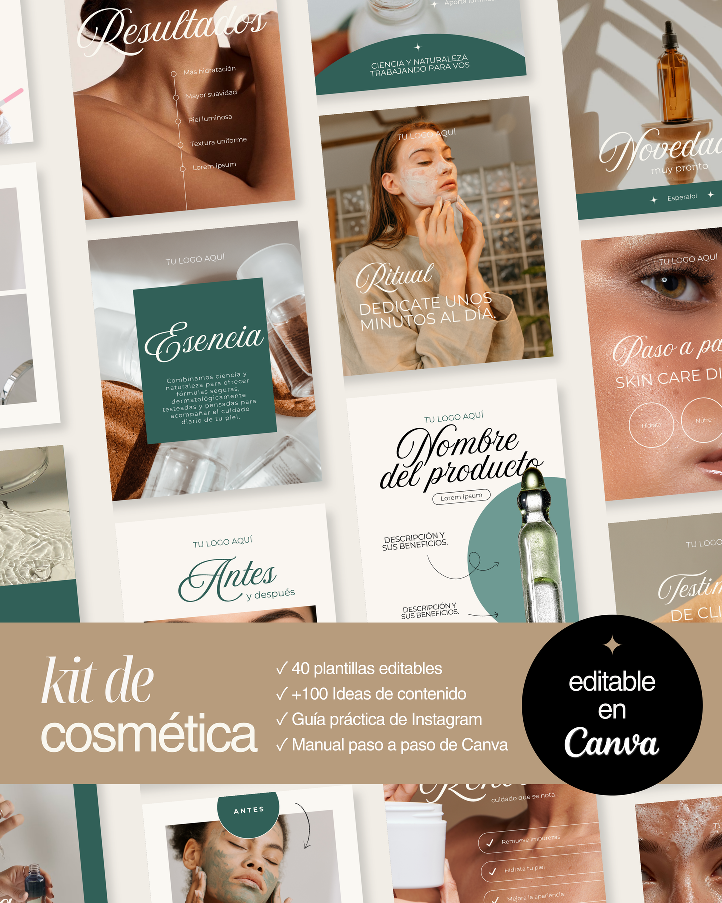 Kit de plantillas editables para Cosméticas