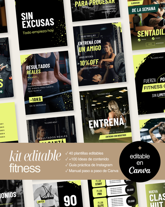 Kit de plantillas editables Fitness