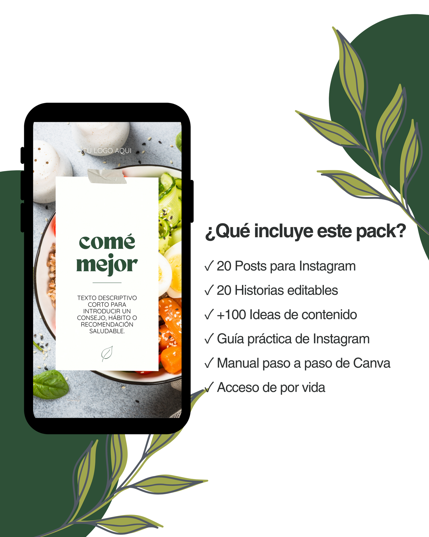 Kit de plantillas editables para Nutricionistas