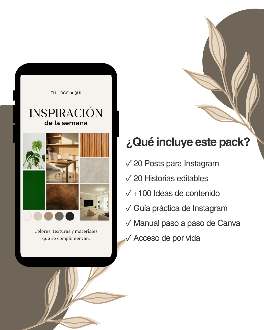 Kit de plantillas editables para interiorismo