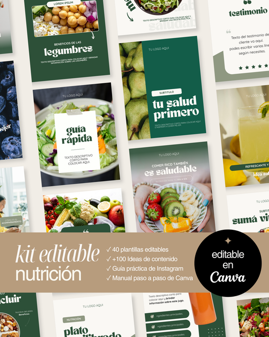 Kit de plantillas editables para Nutricionistas